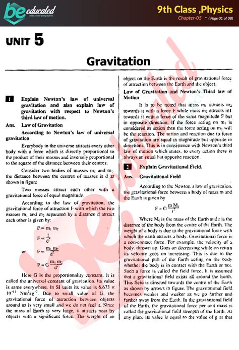 Class 9 Physics Notes chapter.
